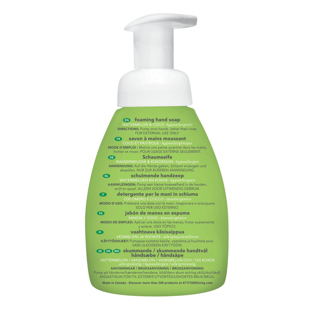 Attitude Little Leaves Schuimende Handzeep - Watermeloen & Kokos (295ml) 2