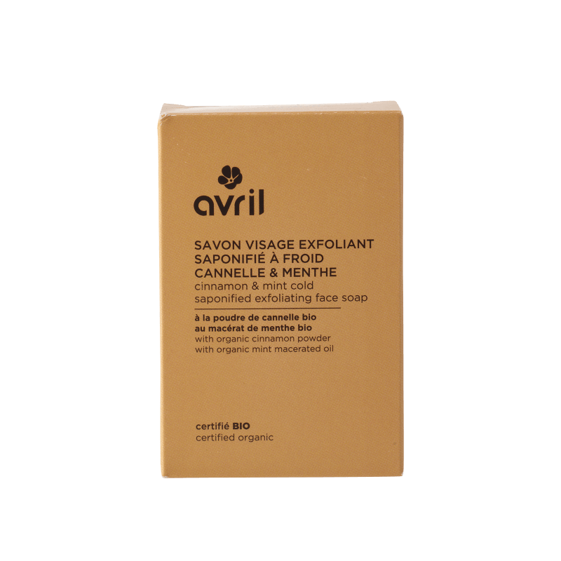 Avril Exfoliating Cold Process Facial Soap - Cinnamon & Mint (100g)