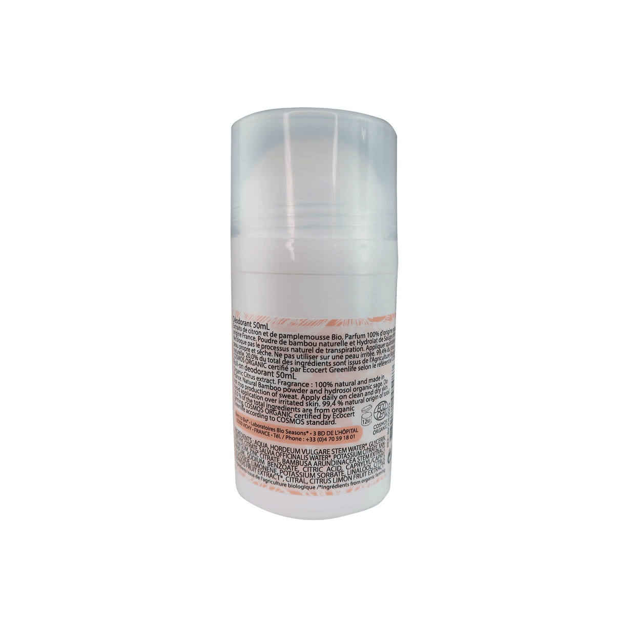 Born to Bio Organic Citrus Fruit Deodorant BACK