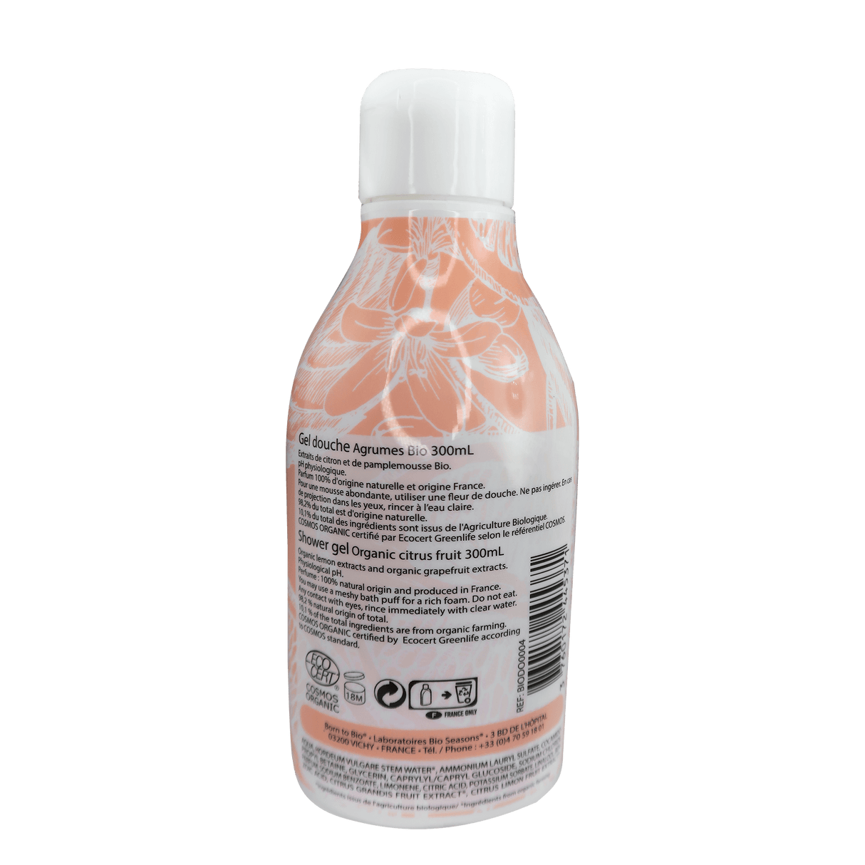 Born to Bio Organic Citrus Fruit Shower Gel 300ml BACK