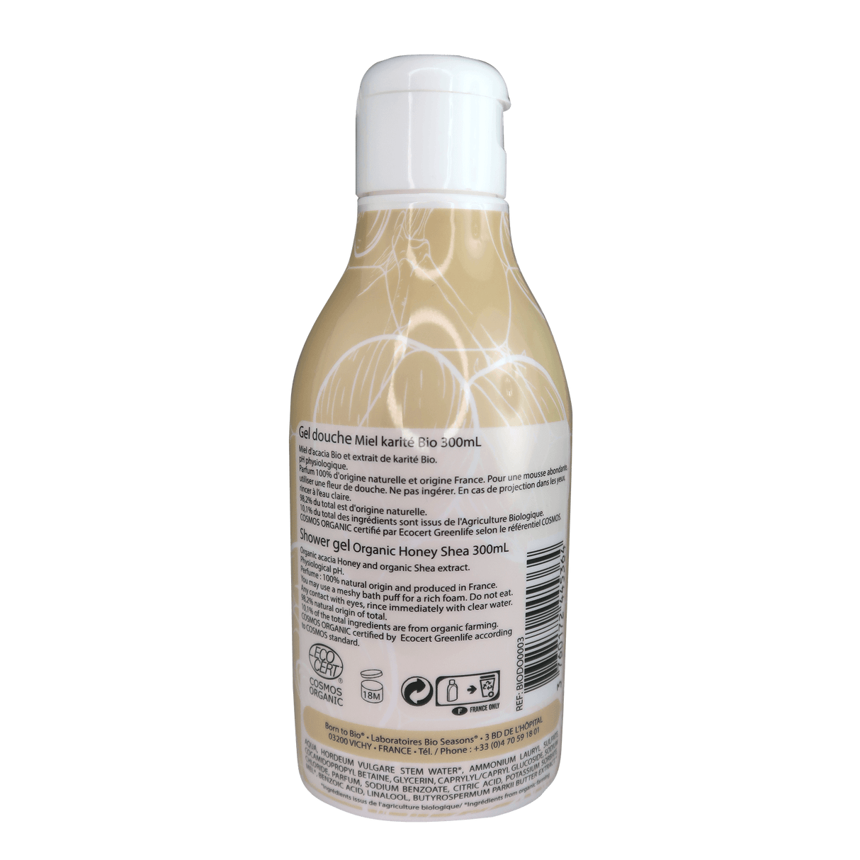 Born to Bio Organic Shea Honey Shower Gel.BACK