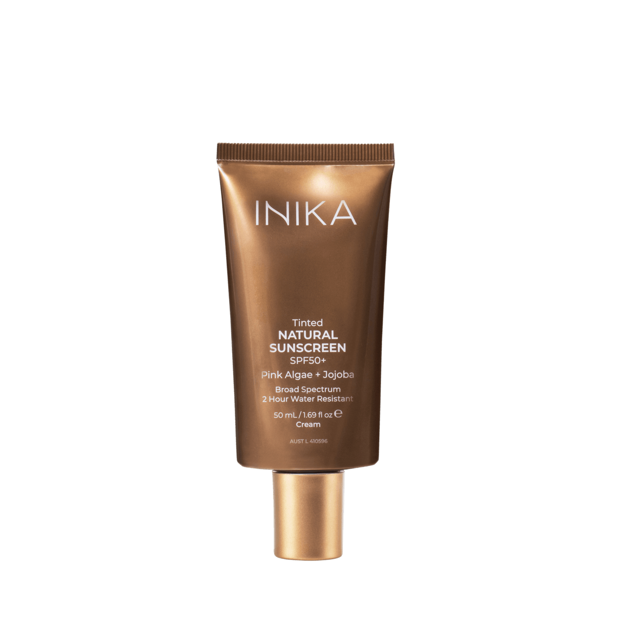 Inika Tinted-Natural-Sunscreen-SPF50-front-lid-on-by-Inika-Organic
