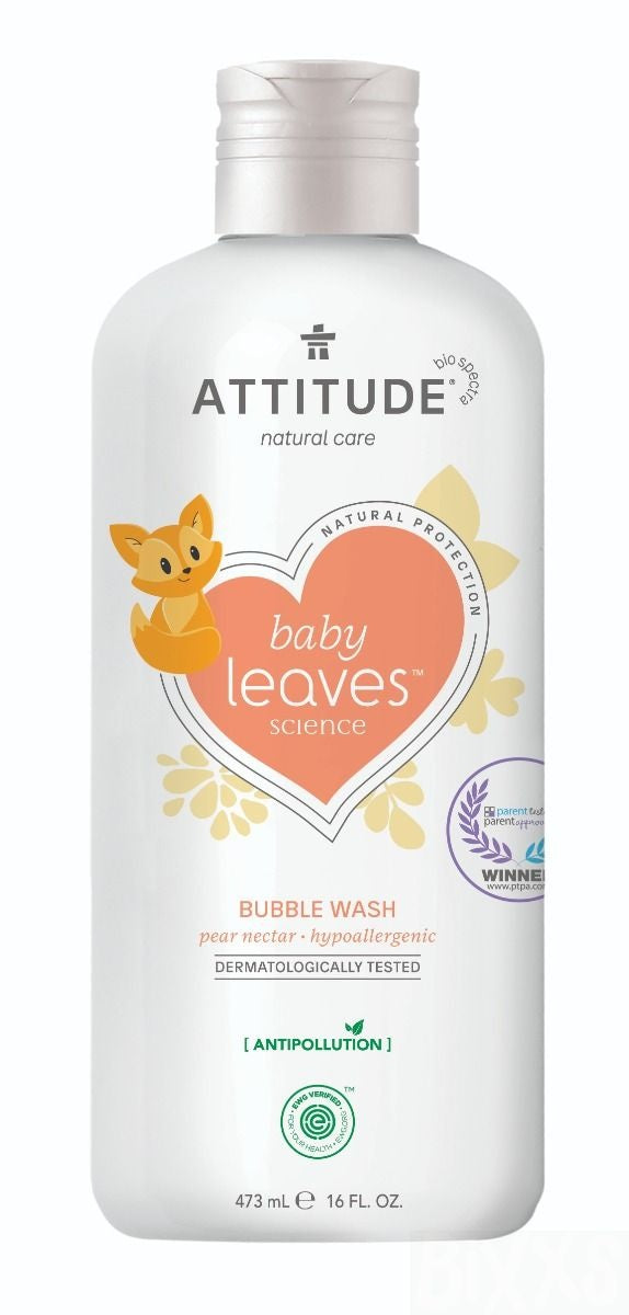 Attitude Baby Leaves Bubble Wash - Pear Nectar