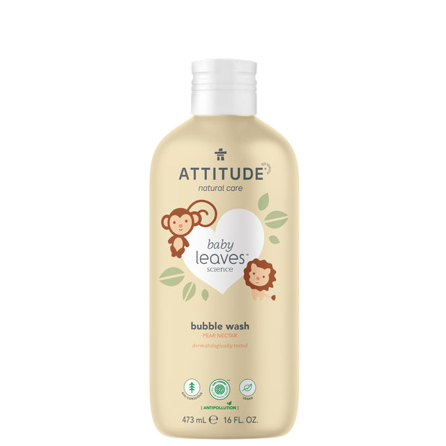 Attitude Baby Leaves Bubble Wash - Pear Nectar