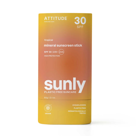 Attitude Minerale Zonnebrandstick SPF30 - Tropical (85g) Plasticvrij