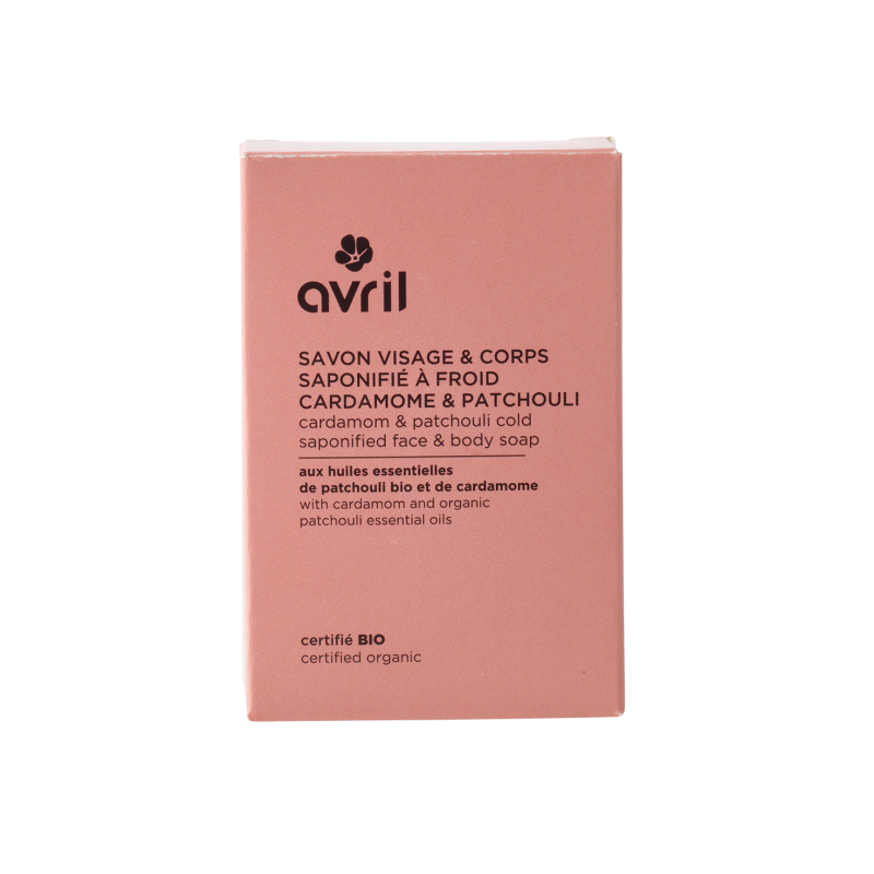 avril cold-process-face-body-soap-cardamom-patchouli-100g-certified-organic