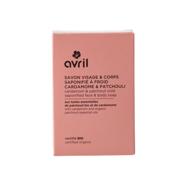 avril cold-process-face-body-soap-cardamom-patchouli-100g-certified-organic