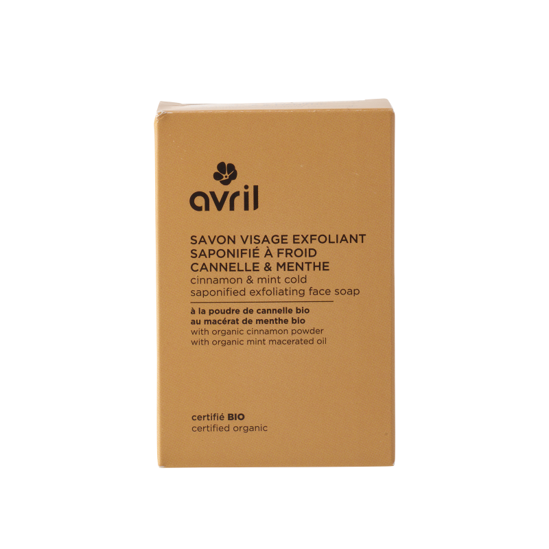 Avril Exfoliating Cold Process Facial Soap - Cinnamon & Mint (100g)