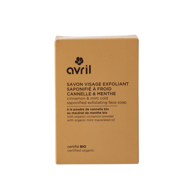 Avril Exfoliating Cold Process Facial Soap - Cinnamon & Mint (100g)