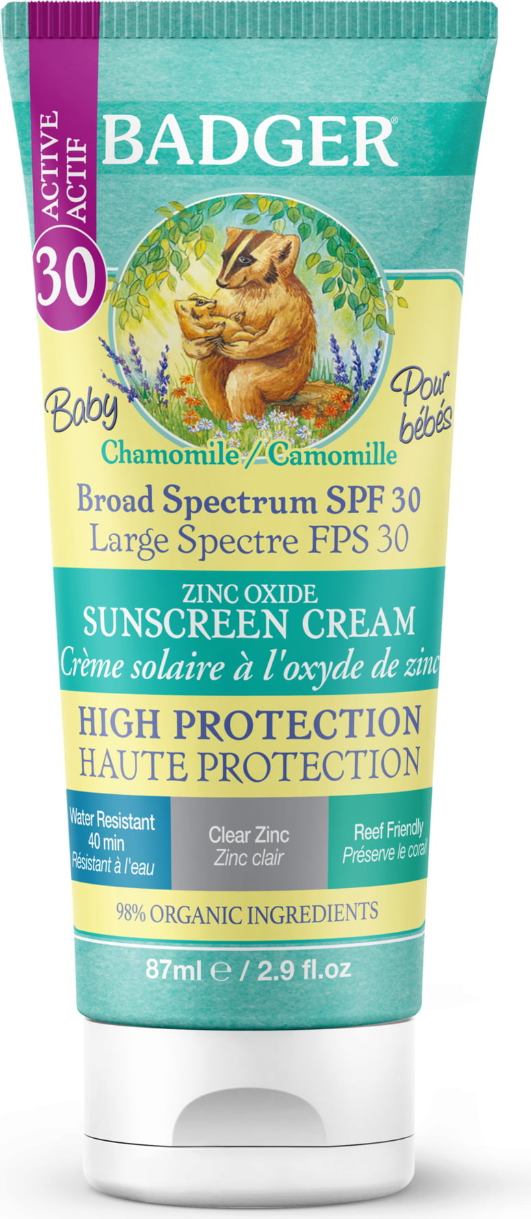 Badger Zonnebrandcreme Clear Zinc SPF30 - Baby