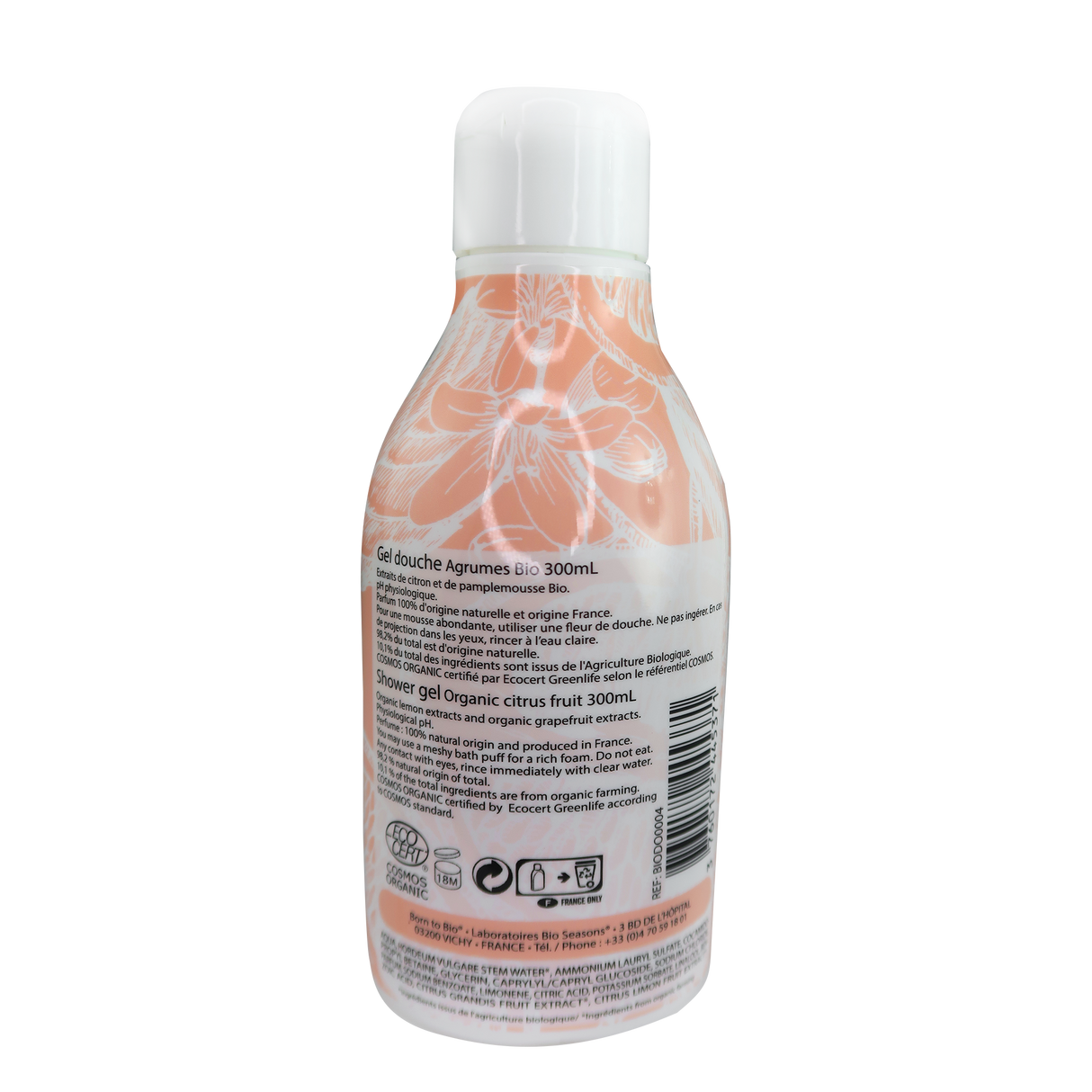 Born to Bio Organic Citrus Fruit Shower Gel 300ml BACK