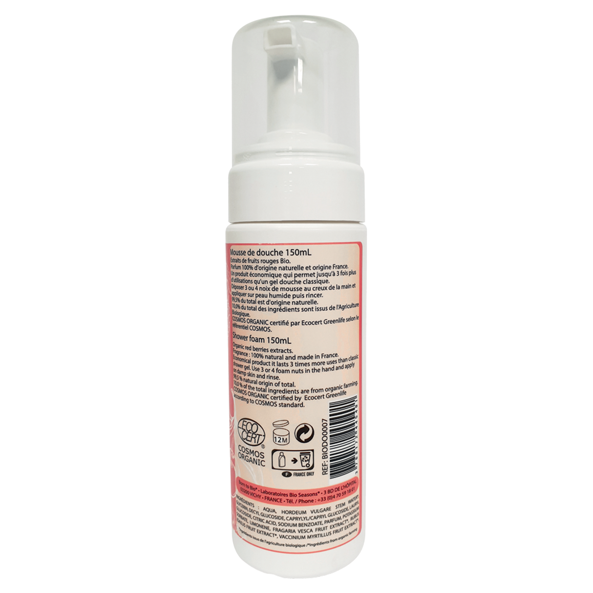 Born to Bio Organic Red Fruit Shower Foam.BACK