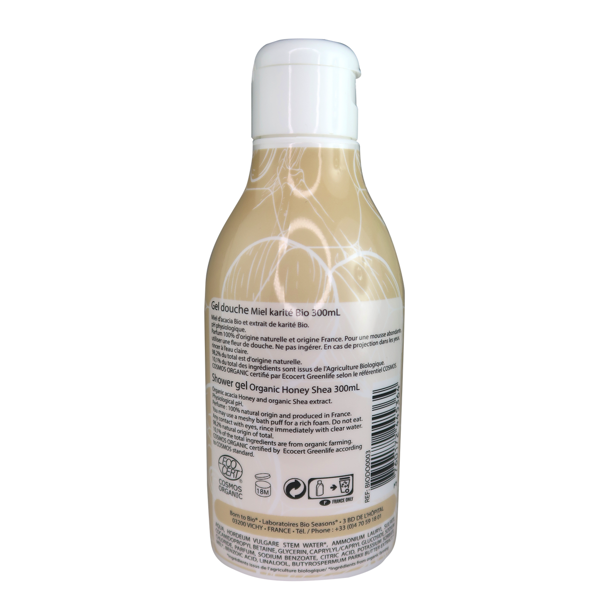 Born to Bio Organic Shea Honey Shower Gel.BACK