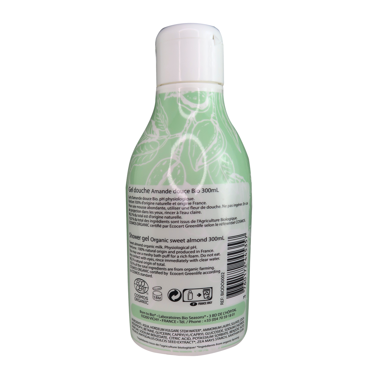 Born to Bio Organic Sweet Almond Shower Gel BACK