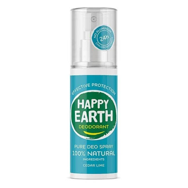 Happy Earth Pure Deodorant Spray - Cedar & Lime