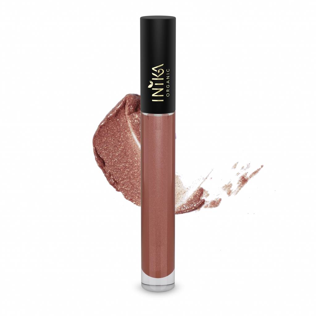 INIKA Certified Organic Lip Glaze Cinnamon 3.5g With Swatch