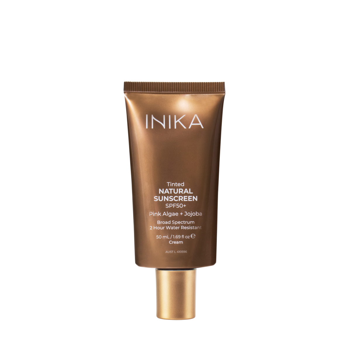 Inika Tinted-Natural-Sunscreen-SPF50-front-lid-on-by-Inika-Organic