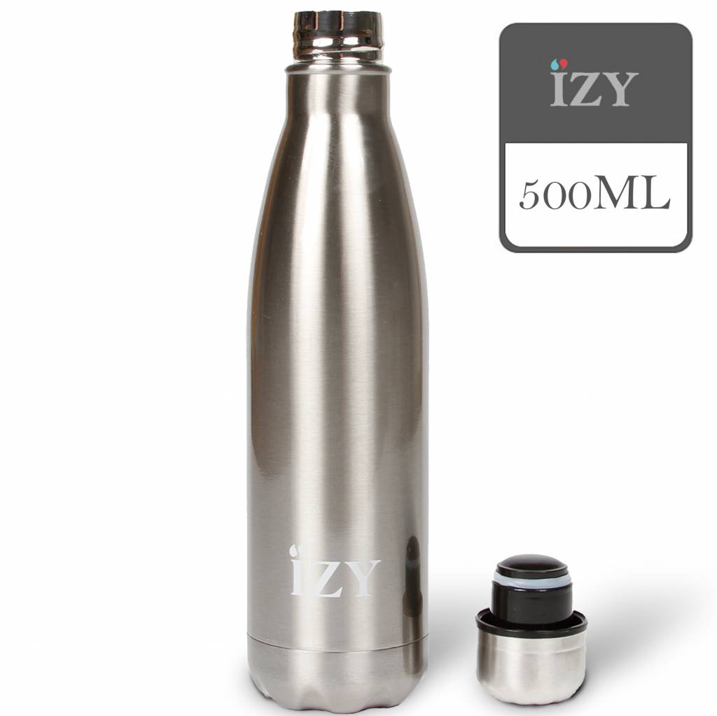 IZY RVS Drinkfles Thermosfles (500ml) - Chrome Silver