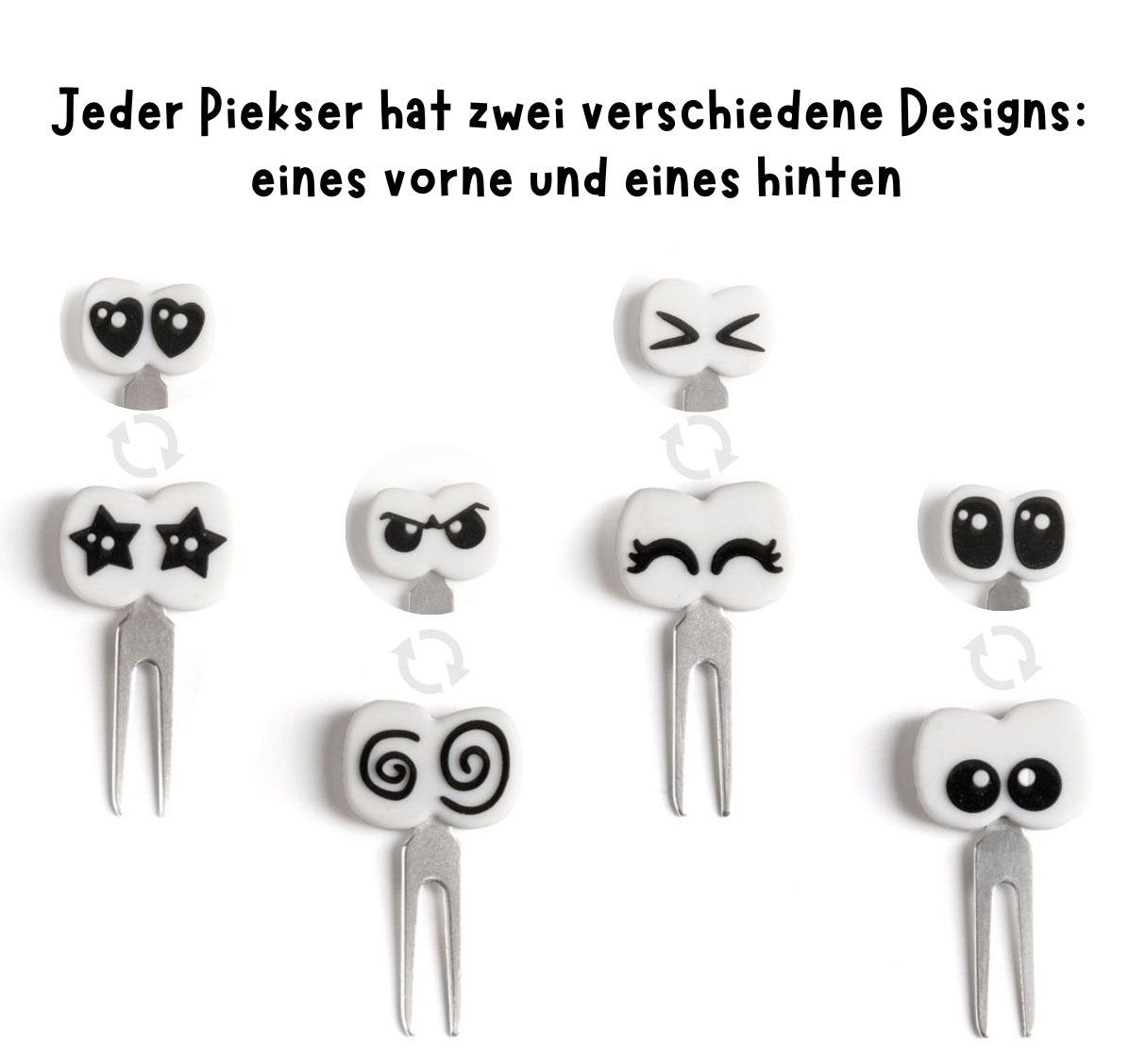 Jeder-Piekser-hat-zwei-verschiedene-Designs-eines-vorne-und-eines-hinten