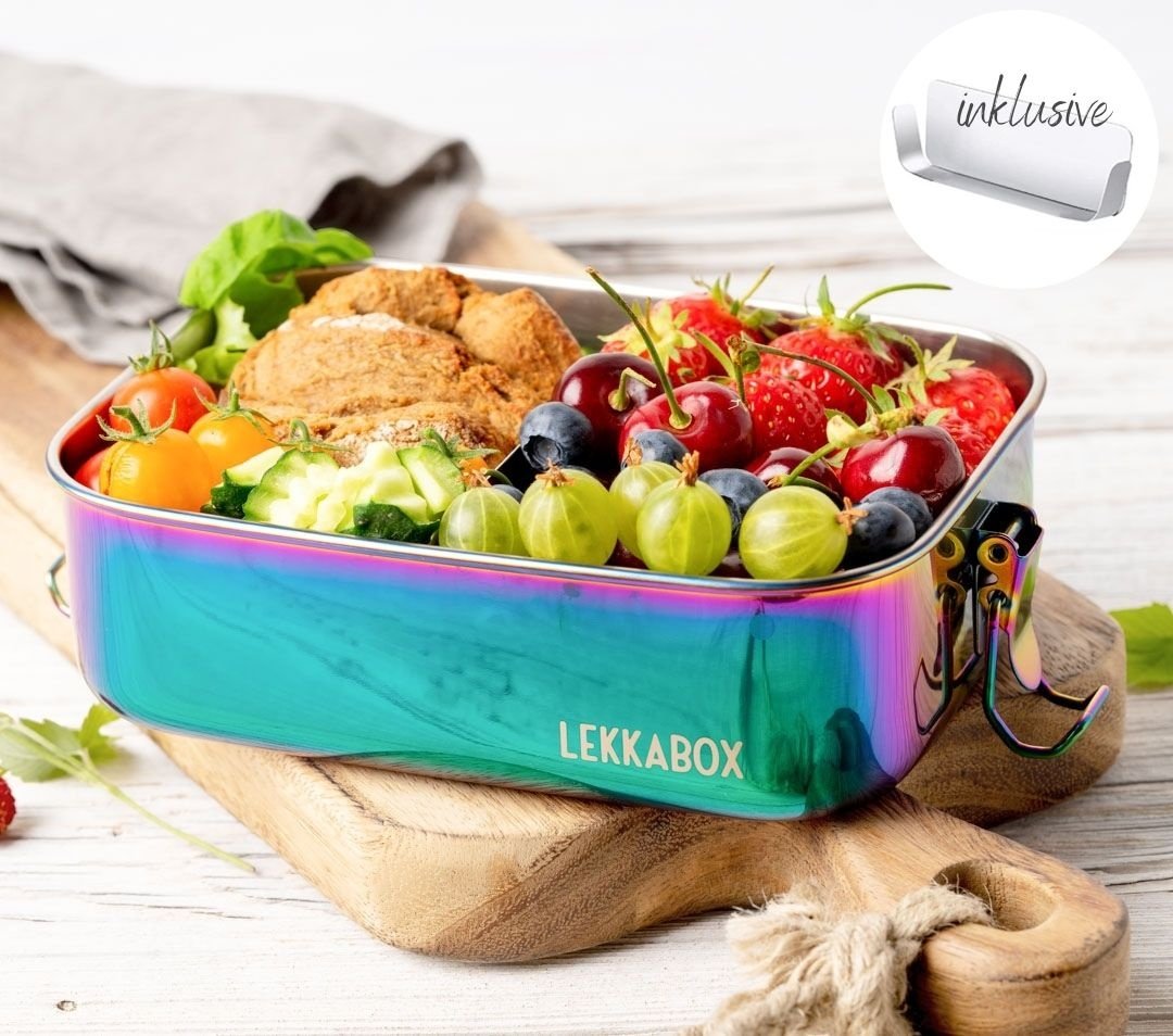 Lekkabox RVS Lunchbox Safe Rainbow - 3 Vakken Lekvrij