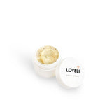 Loveli-face-scrub-travel-10ml-open-600x600-CROP (20211108)