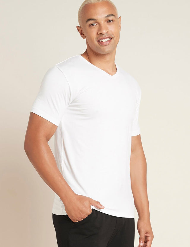 Men's-V-Neck-T-Shirt-White-Side 2