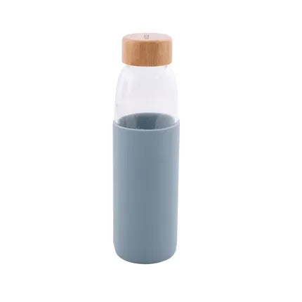 Point Virgule Glazen Fles met Siliconen Sleeve 580ml - Lichtblauw