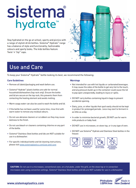 Sistema Hydrate Instructies