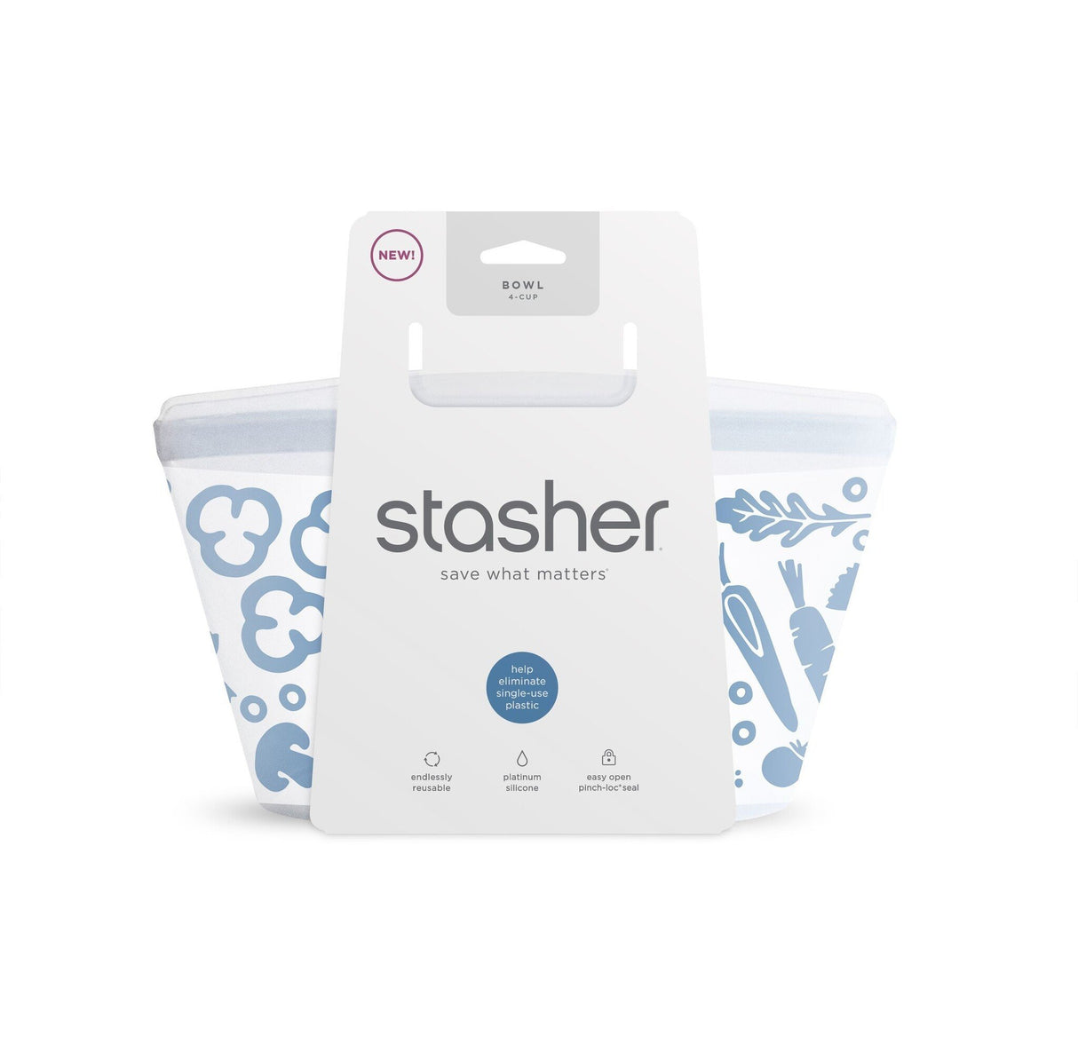 Stasher Siliconen Vershoudzak 946ml - Clear 2