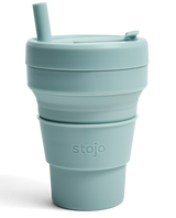 Stojo Opvouwbare Siliconen Koffiebeker 470ml - Aquamarine