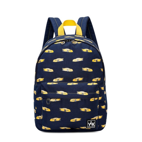 [TKBPHE201-BYC] YLX Hemlock Backpack _ Kids _ Navy Blue & Yellow cars