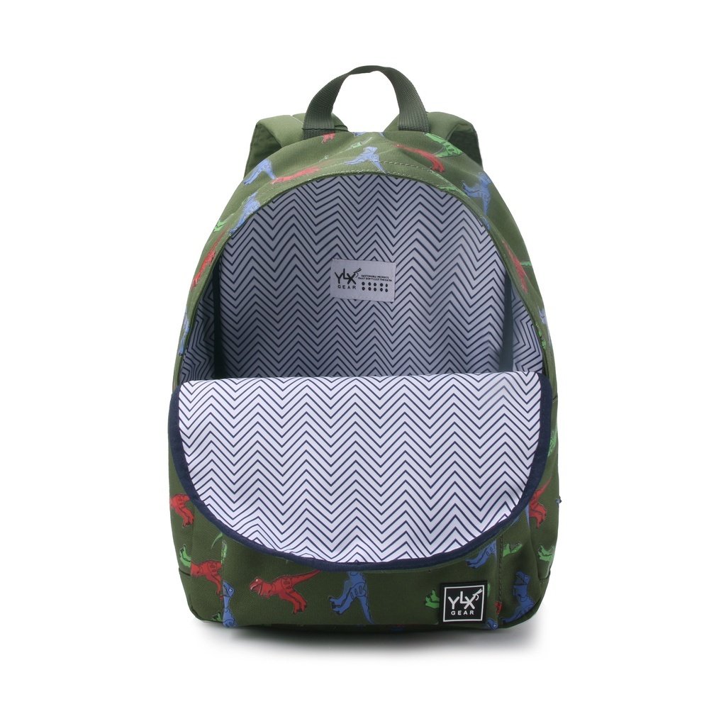 YLX Hemlock Backpack _ Kids _ Army Green & Dinosaurs (1)