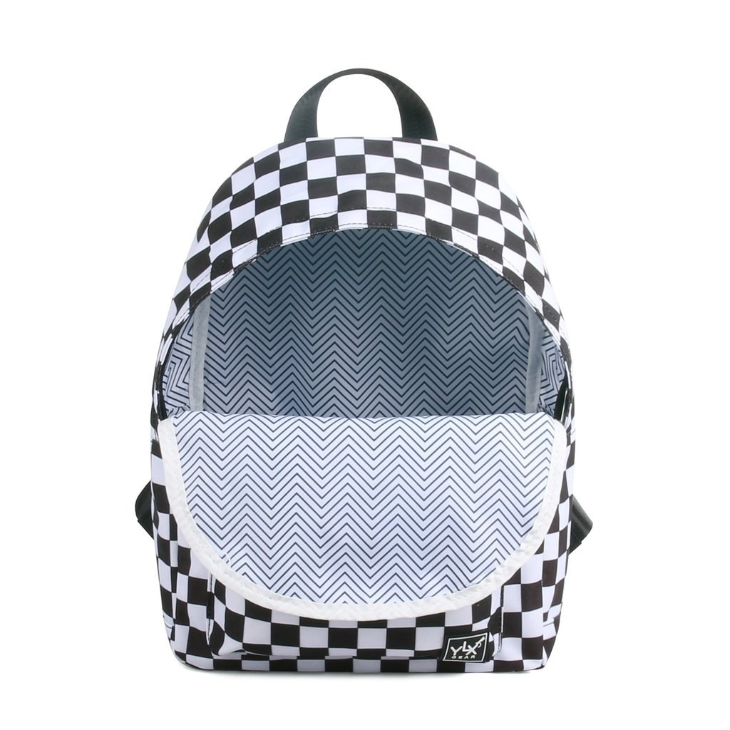 YLX Hemlock Backpack _ Kids _ Black & White Damier (1)