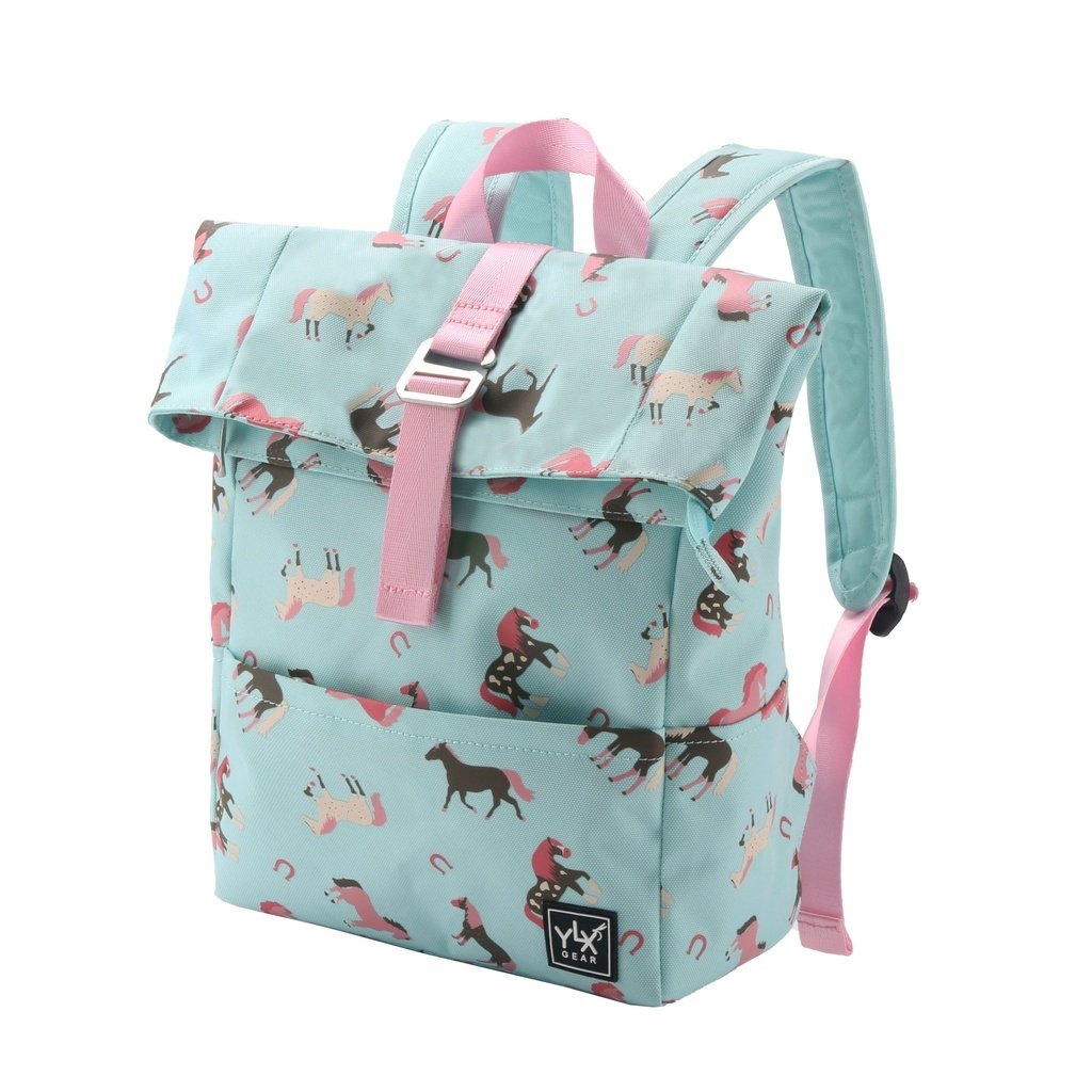 YLX Original Backpack _ Kids _ Bleached Aqua & Horses