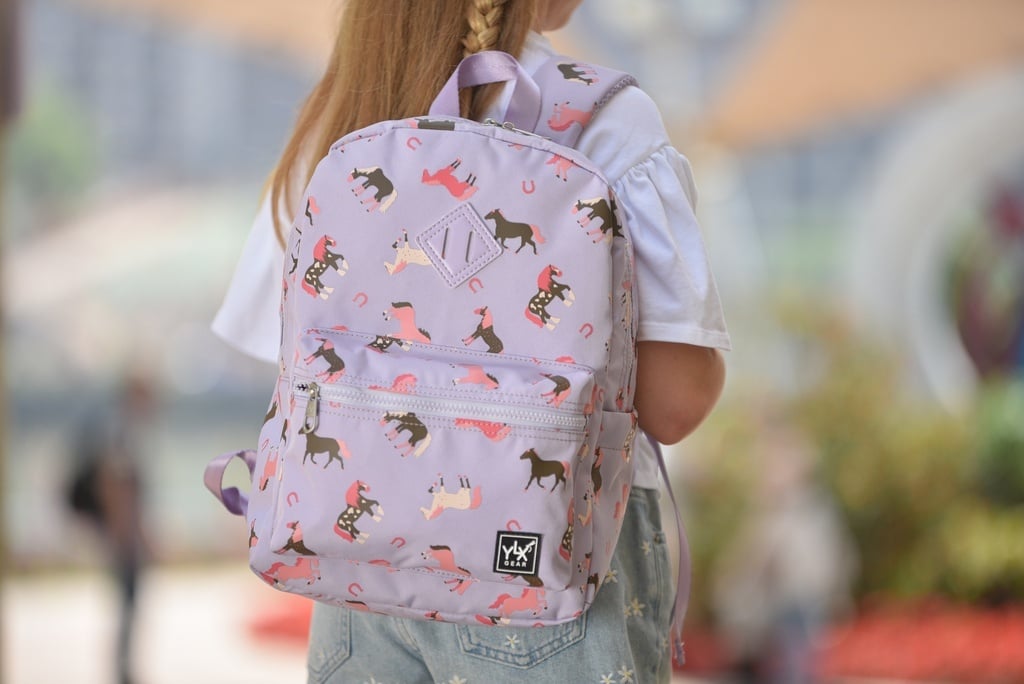 YLX Oriole Backpack _ Kids _ Pastel Lilac & Horses (1)