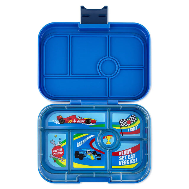 Yumbox-Original-Bento-Lunchbox-6-Vakken-Surf-Blue-Race-Cars