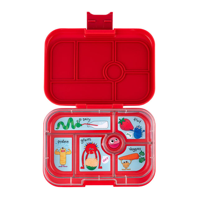 Yumbox-Original-Bento-Lunchbox-6-Vakken-Wow-Red-Funny-Monsters