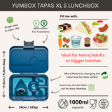 Yumbox Tapas XL Lunchbox 4 Vakken - Monte Carlo Blue Shark1